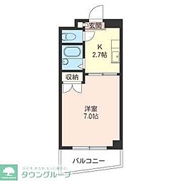 ソレイユ三和 1Kの間取図画像