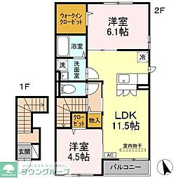 アルセード 2LDKの間取図画像