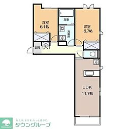 グランクラージュ2 2LDKの間取図画像
