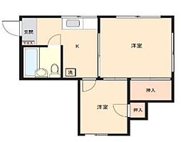 ジェイハイム二宮B 2Kの間取図画像