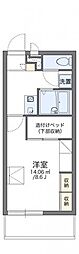 レオパレスソワメゾン3 1Kの間取図画像