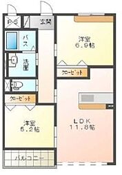 マリアージュ 2LDKの間取図画像