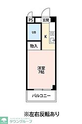 パティオ湘南 1Kの間取図画像