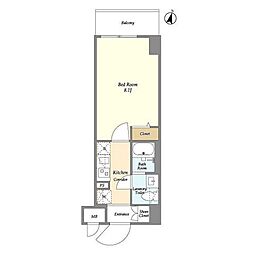 ライムレジデンス平塚ウエスト 1Kの間取図画像