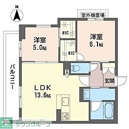 Up Draft 2LDKの間取図画像