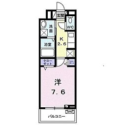 ソレアード・カミノ 1Kの間取図画像