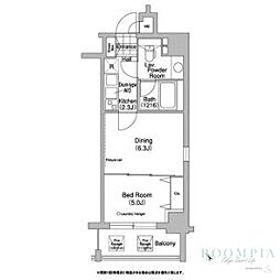 コンフォリア駒澤 6階1DKの間取り
