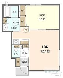 グリナ―ジュ桜新町 1階1LDKの間取り