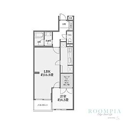上馬ハイデンス 3階1LDKの間取り