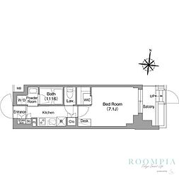 コンフォリア・リヴ大崎 1Kの間取図画像