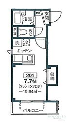 フロレセール ワンルームの間取図画像