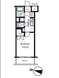 エクセリア二子多摩川2 1Kの間取図画像