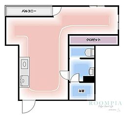 プランドールメディカルビル ワンルームの間取図画像