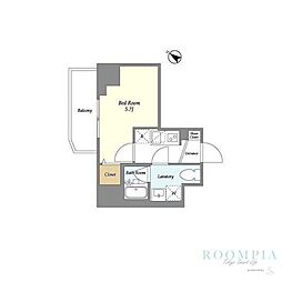 プライマル戸越銀座 1Kの間取図画像