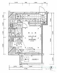 コンシェリア恵比寿 ワンルームの間取図画像