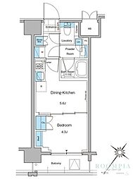 ルフォンプログレ西大井プレミア 1DKの間取図画像