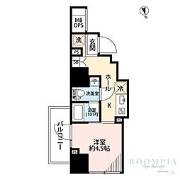 プレール・ドゥーク戸越銀座通り 1Kの間取図画像