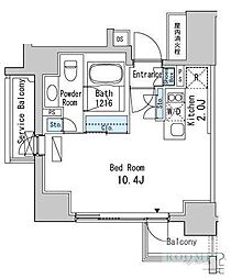ベルファース目黒 ワンルームの間取図画像