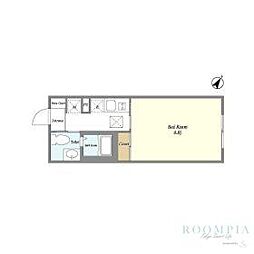 ラクラス洗足 1Kの間取図画像