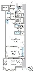 レガシス中目黒 1LDKの間取図画像
