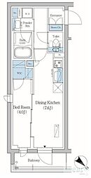 品川区旗の台5丁目マンション 1DKの間取図画像