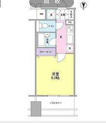 プロスペクトグラーサ広尾 1Kの間取図画像