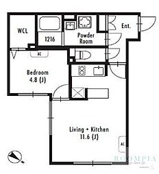 GRANPASEO中目黒East 1LDKの間取図画像