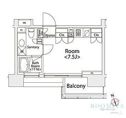 カスタリア戸越 ワンルームの間取図画像