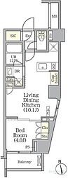 URBANCORE旗の台 1LDKの間取図画像