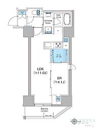 クレヴィアリグゼ蒲田西 1LDKの間取図画像