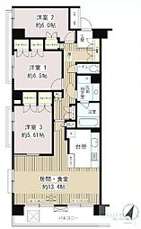 クラッサ目黒かむろ坂 3LDKの間取図画像