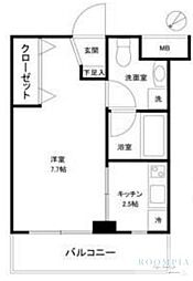 レグラス大岡山 1Kの間取図画像