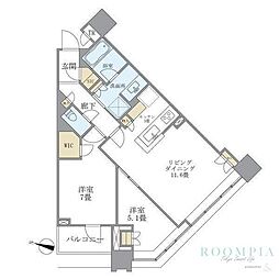 ブリリアタワーズ目黒ノースレジデンス 2LDKの間取図画像
