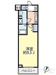 グランヴァン西馬込3 1Kの間取図画像
