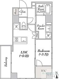 MYRIARESIDENCE長原 1LDKの間取図画像