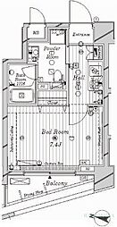 メインステージ中目黒 1Kの間取図画像