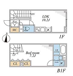 LEGALAND幡ヶ谷South 1LDKの間取図画像
