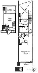 カスタリア戸越駅前 1LDKの間取図画像