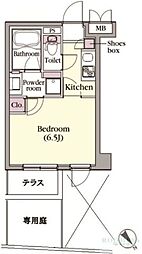 プラチナコート中目黒 1Kの間取図画像