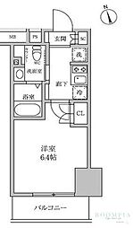 レジディア蒲田4 1Kの間取図画像