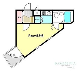 ヒルズ代官山 ワンルームの間取図画像