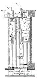 グランド・ガーラ高輪 1Kの間取図画像