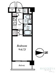 グランド・ガーラ南麻布 1Kの間取図画像