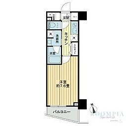 フレシア中目黒 1Kの間取図画像