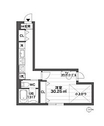 大田区東矢口3丁目マンション 1Kの間取図画像