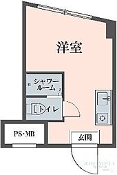 ウェストインパート1 ワンルームの間取図画像