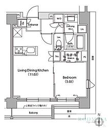 イプセ蒲田3 1LDKの間取図画像