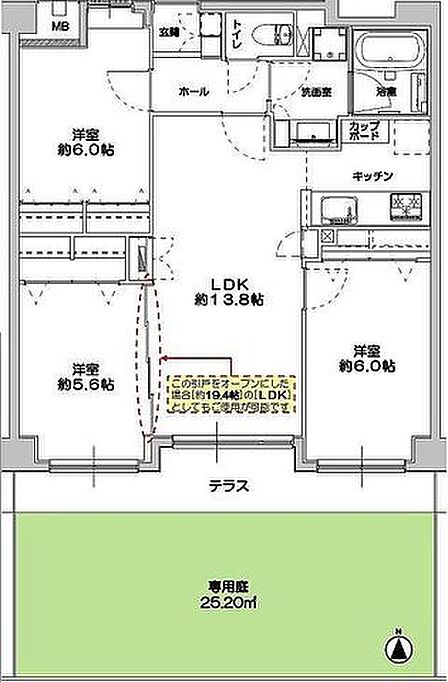 【間取図】ゆとりある室内空間です。