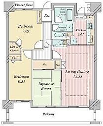 ライオンズヴィアーレ横濱ベイ壱番館 3LDKの間取り