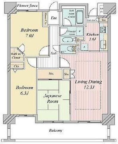 間取り ライオンズヴィアーレ横濱ベイ壱番館 2階/-